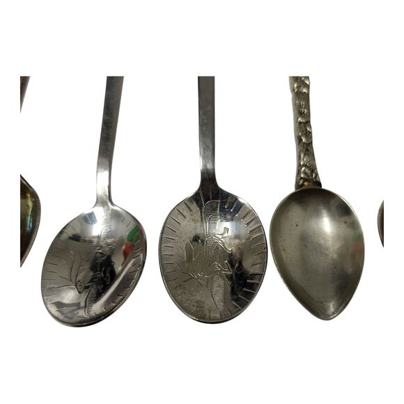 Lot of 9 Vintage Souvenir & Demitasse Spoons Gremany, Italy, USA Silver Plated - Picture 7 of 11